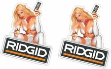 RIGID TOOLS PIN UP GIRL Motorbike VAN TOOLBOX Racing Decal Stickers x2
