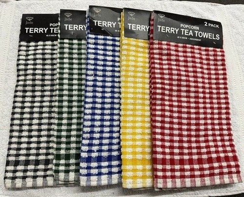 Cotton mono check tea - mono, towels