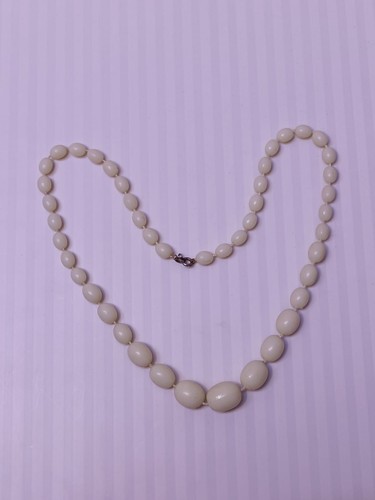 Cream ivory beaded - cream, necklace