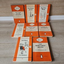 Vintage P.G. Wodehouse Orange Penguin Books Paperback Bundle Lot x 8