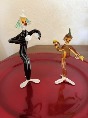 Vintage murano glass clowns - murano,