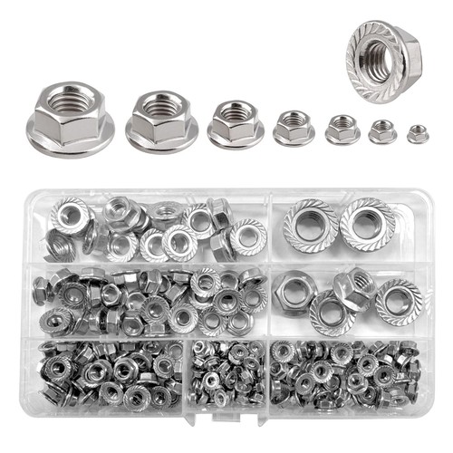 195pcs hex flange nuts - flange, set