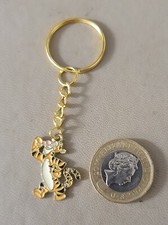 Tigger keyring keychain fob bag charm Tigger gold tone