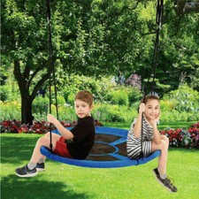 100cm Giant Nest Web Rope Hanging Tree Kids Swing Seat Round Backyard Playground