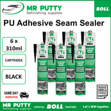 PU Seam Sealer 1K Cartridge 6 x 310ml Car Body Bond Metal BLACK BOLL COURIER 48H