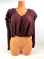 ZARA Pleated Long Sleeve Crop