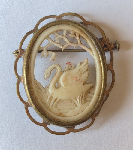 Art deco celluloid brooch - celluloid,