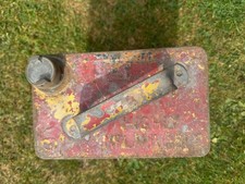 Vintage 2 Gallon NATIONAL BENZOLE CO. LTD. Petrol Can & Brass Cap - FREE POST