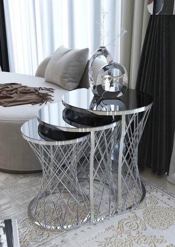 Silver black nested coffee - silver,