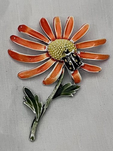 1960 vintage enamel flower - 1960,