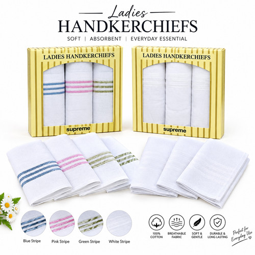 Pack ladies handkerchiefs - 3,