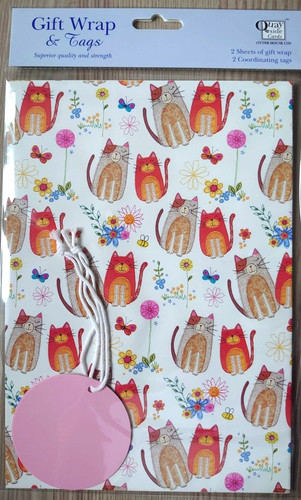 Wrapping paper stitched cats - paper,