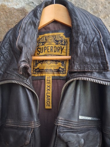 Superdry gents leather jacket - superdry,