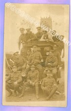 WW1 WAR NORFOLK REGIMENT ARMY SOLDIERS ON VINTAGE CAR MILITARY RP PHOTO POSTCARD