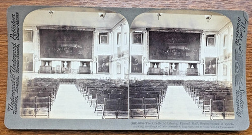 Antique stereoview faneuil - antique,