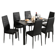 Black/White Dining Table and 4