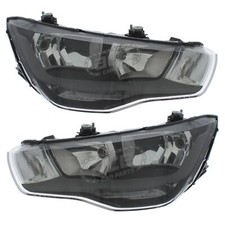 Audi A1 2010-2015 Headlights Headlamps Black 1 Pair Drivers & Passenger Side