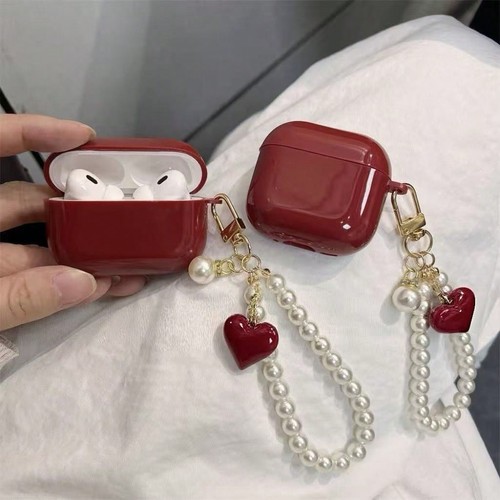 Glossy red airpods - airpods, case