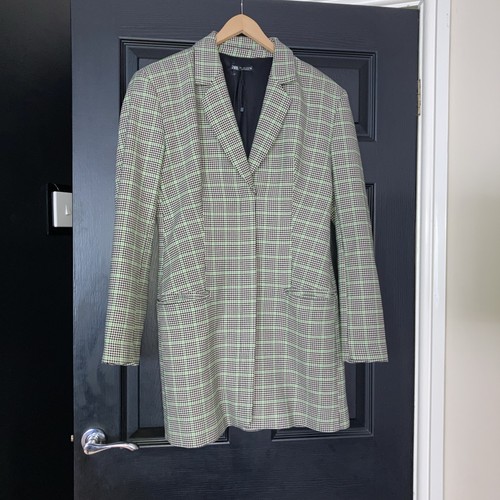 Zara green ecru check - ecru, print