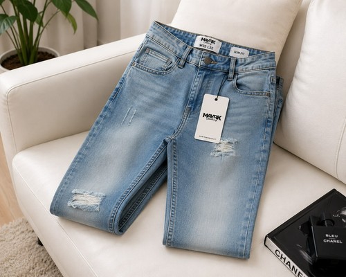 Men jeans blue ripped off - jeans,