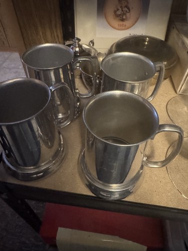 Vintage aluminum beer mug - aluminum,