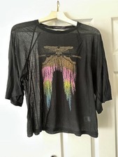 Wildfox raglan t-shirt tee western feather print M medium