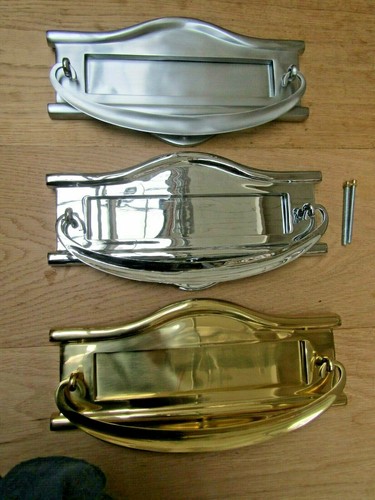Sprung solid brass letter box - solid,