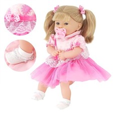 18” Baby Doll Girl Soft Lifelike Toy Hair, Sounds & Dummy BiBi Doll Elizabeth