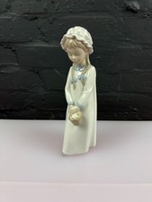 Zaphir Lladro Girl With Basket Vintage Porcelain Figurine Made In Spain 26 cm