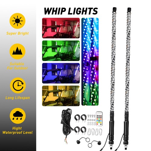 2pcs 3ft led whip light - 2pcs,