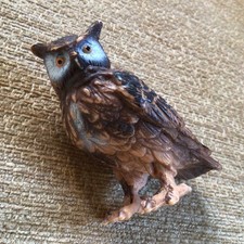 Eagle Owl Schleich Retired Figure Vintage 2001 2.5" Animal Toy VG LOOK