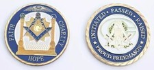 FREEMASONRY MASONIC COIN  / TOKEN  IN CASE. MINT CONDITION - FREE P&P