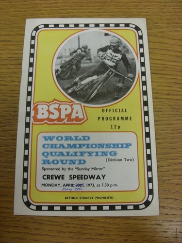 1973 speedway programme - 07/05/1973,
