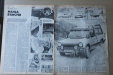 Original 1978 TALBOT MATRA SIMCA RANCHO Motor magazine road test No 2578 folded