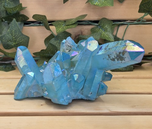 Stunning blue aura quartz - blue,