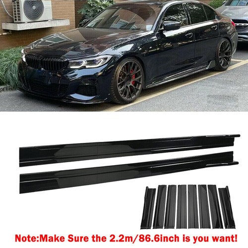 Glossy black side skirt - glossy, 86.6''