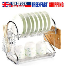 2 Tier Dish Drainer Rack With