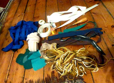 Vintage Job Lot Sewing items haberdashery ribbons elastic wool rag rug tool zips