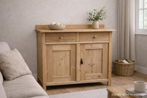 Stripped pine dresser base