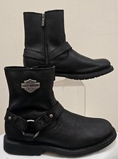 Mens  BNWOB HARLEY-DAVIDSON Motor Cycle Leather Harness Riding Boot 7- CG E37