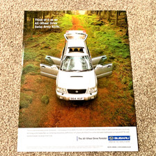 SUBARU FORESTER 4WD - FRAMEABLE COLLECTIBLE ORIGINAL CLASSIC CAR ADVERT
