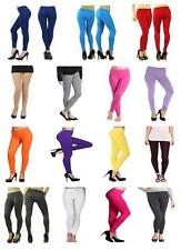 LADIES/GIRLS COTTON LOVELY SOFT STRETCH PLAIN  FULL LONG ANKLE LEGGINGS SIZES 