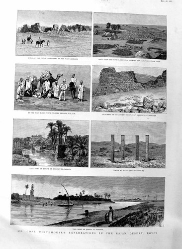 Original old antique print - old,