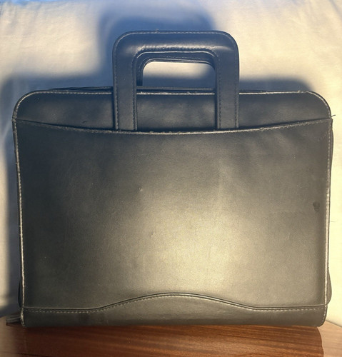 Large black faux leather - faux,