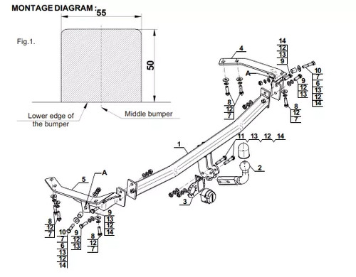 Swan neck tow - tow, bar