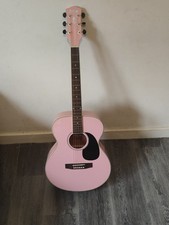 Indie IA - 20D OM Acoustic Guitar In Pink With Case Excellent Condition