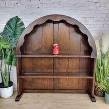 Vintage Oak Welsh Dresser Top Shelf Jaycee, Dome Top Farmhouse Kitchen Shelves