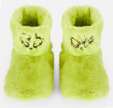 Grinch Bootie Slippers Christmas Green Secret Santa 2-5 UK