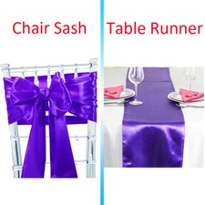 Time to Sparkle 10/50/100PCS Satin Table Runners and Chair Sash Cover Decor