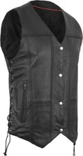 Genuine Leather Black Vest for